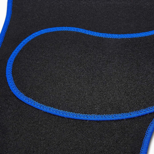 Universelle Textil Auto Fußmatten Set 4 Stück Vorderseite Rückseite Rutschfest Schwarze Blaue