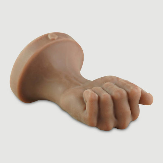 Μπουνιά Fisting Σιλικόνης Closed Fist Medium Platinum Silicone Fisting Dildo 12,70 Cm Ανοιχτό Καφέ