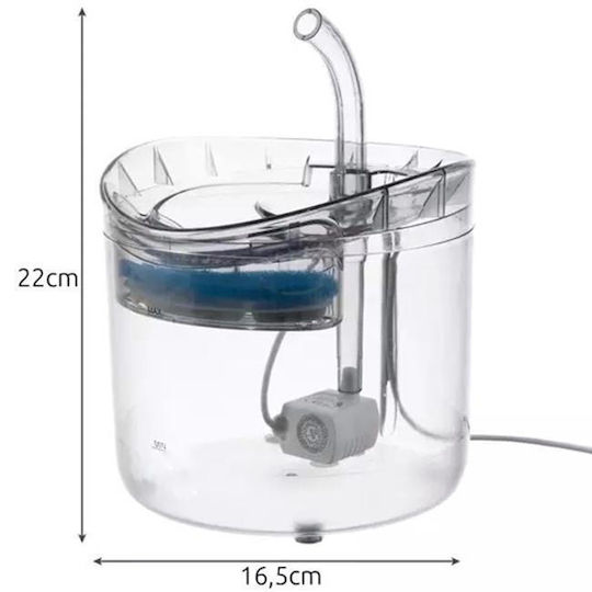 Fântână De Apă Din Plastic Pentru Câine Și Pisică 2lt 16.5x22cm