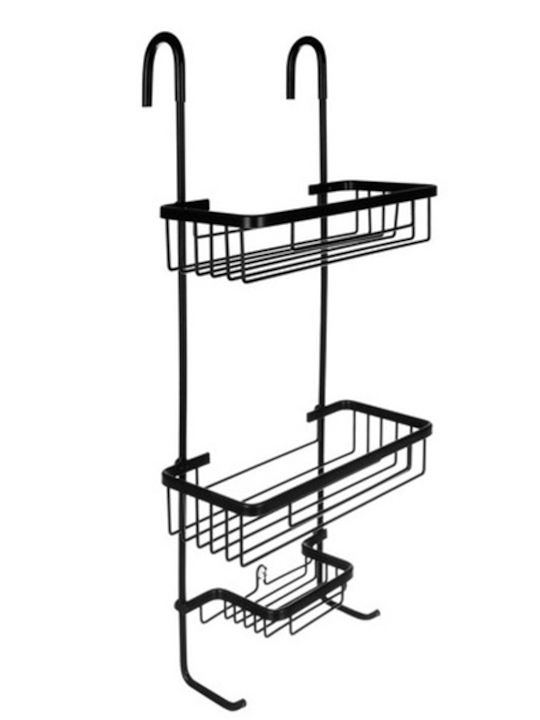 An der Wand montiertes Badezimmerregal Metallisch 63x14x28cm Schwarze