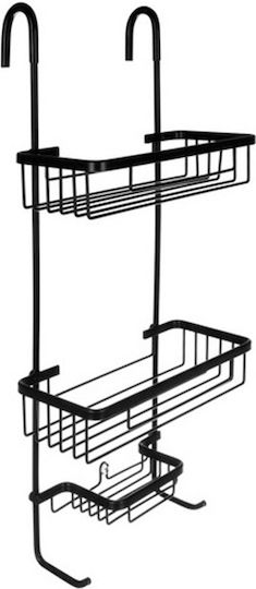 Raft De Baie Montat Pe Perete Metalic 63x14x28cm Negru