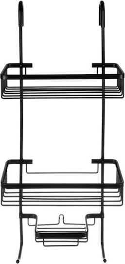 Raft De Baie Montat Pe Perete Metalic 63x14x28cm Negru