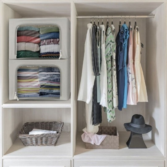 Fabric Storage Box for Blanket/Duvet in Gray Color