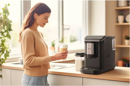 Sencor Automatic Espresso Machine 1350W 20bar Pressure for Cappuccino with Grinder Green SES 8100BK