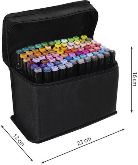 Μαρκαδόροι Αλκοόλης Multicolor 3mm Σετ 80 χρώματα