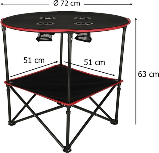 Aluminum Table for Camping Folding Black