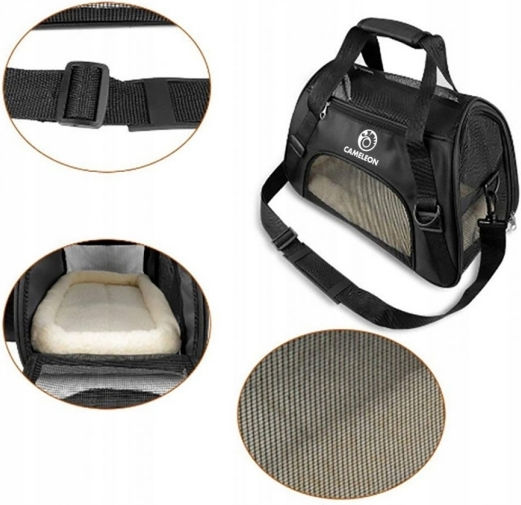 Geantă Impermeabilă Pentru Transport Câine / Pisică Până La 10kg Neagră L47xL28.5xÎ25cm