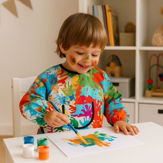 Salopetă De Pictură Impermeabilă Pentru Copii 1-3 Ani Multicoloră