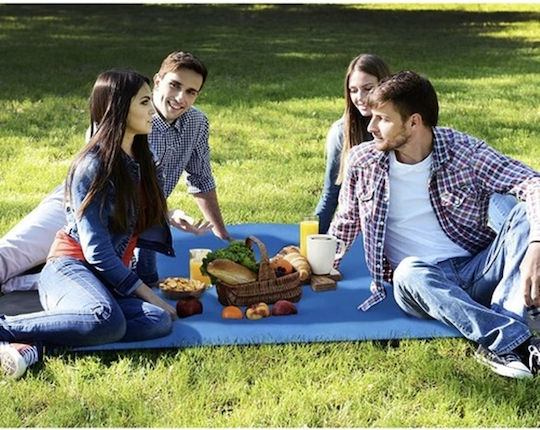 Pătură De Plajă Picnic Xxl 208 X 208 Cm Albastru Gri