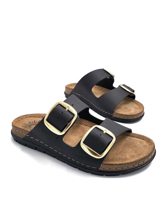Sandale Casual Damă Din Piele Negre