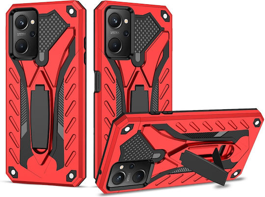 Forcell Realme 9i Armor Stand Твърд Калъф Червен