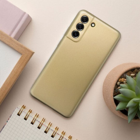 Forcell Samsung Galaxy A55 5G Metallische Silikon Handyhülle Gold