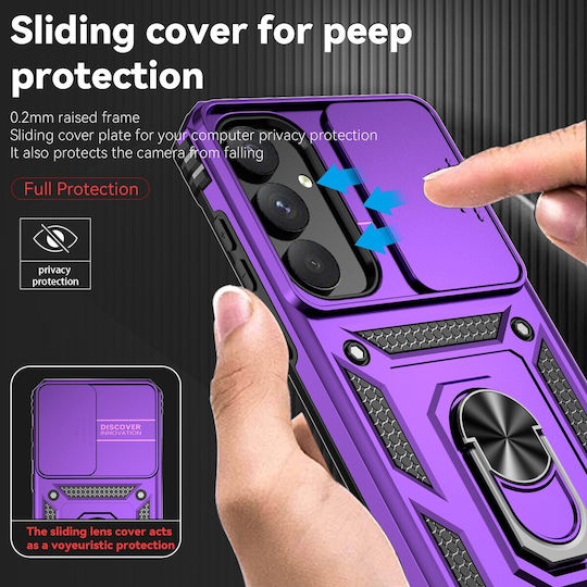 Forcell Samsung Galaxy A55 5g A35 5g Sliding Camshield Holder Hard Case Purple