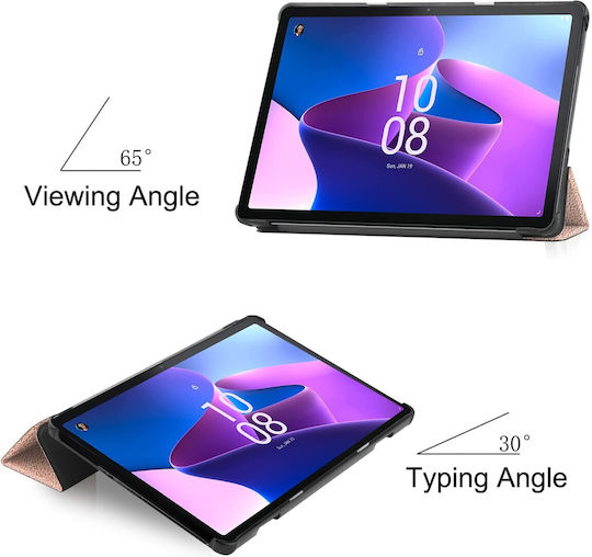 Θήκη Lenovo Tab M10 10.1" 3rd Gen Ροζ-χρυσό Custer Texture 3-fold Holder Tablet Case Rose Gold