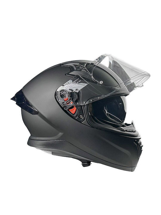 Pilot Snake Black Matt Motorcycle Helmet Full Face ECE 22.05 1500gr with Sunvisor