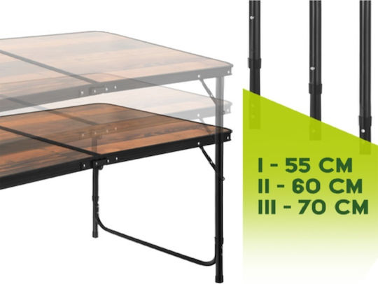 Campingmöbel Tischset aus Aluminium für Camping zusammenklappbar in Campingmöbel Koffer 36x27x33,5cm Braune