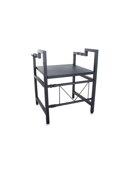 Inox Mikrowellenständer 68x51x36cm Schwarze