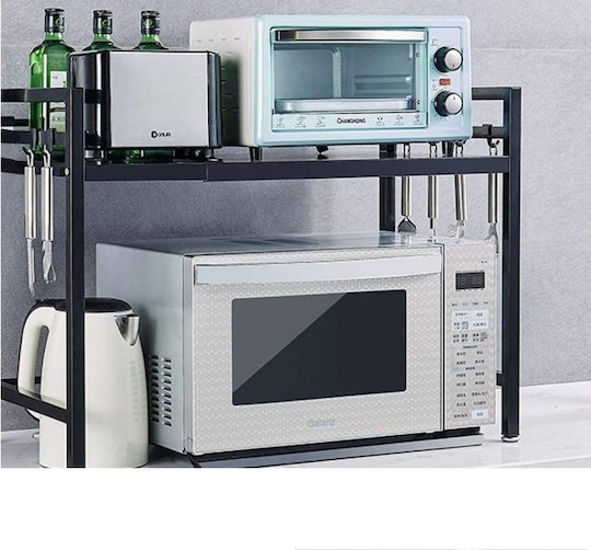 Βάση για Φούρνο Μικροκυμάτων Inox 68x51x36εκ. Μαύρη