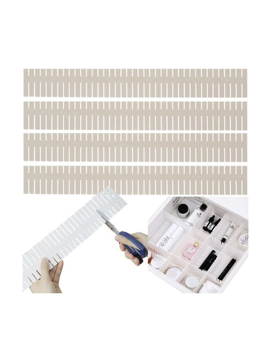 Compartimente Pentru Sertar Din Plastic 46.3x7cm 4 Bucăți Albe