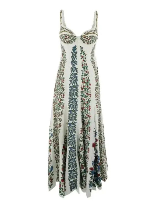 Summer Midi Dress Fruit Print