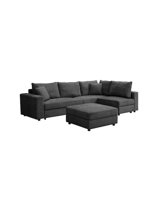 Navaro Ъглов Диван Антрацит 281x256x85см