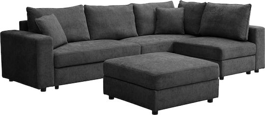 Navaro Corner Couch Anthracite 281x256x85cm