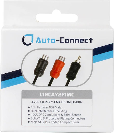 Autoconnect L1rcay2f1mc 2 Female 1 Male Coaxial Rca Splitters 0.3m Ζεύγος