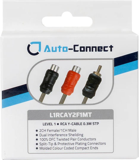 Autoconnect L1rcay2f1mt 2 Female 1 Male Twisted Rca Splitters 0.3m Ζεύγος