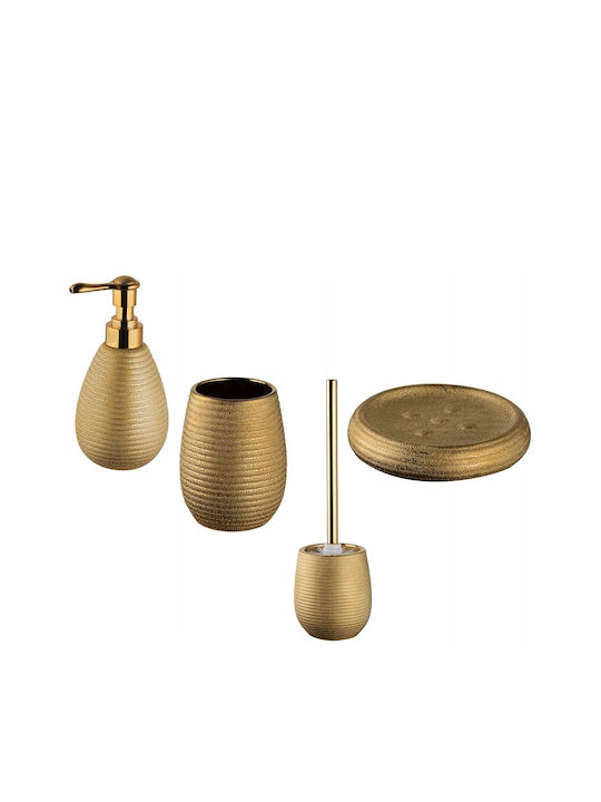 Bisk Keramisches Toilettenbürste Badezimmer Gold