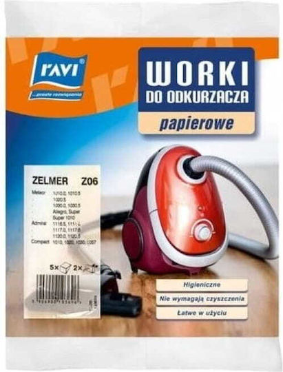 RAVI Σακούλες Σκούπας 5τμχ Συμβατή με Σκούπα Zelmer / Universal