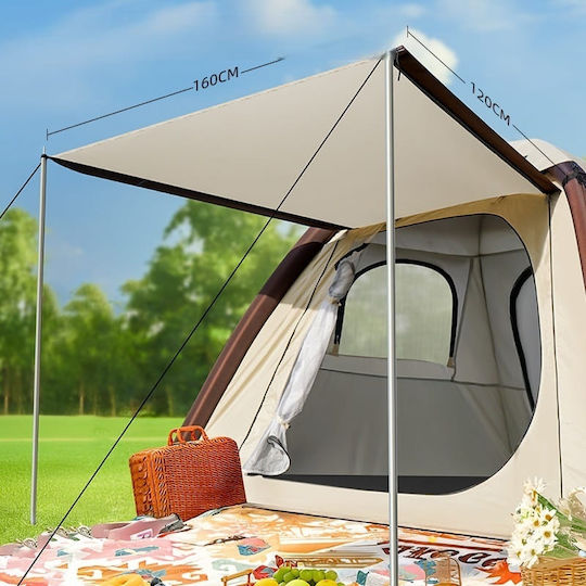 Αυτόματη Σκηνή Camping Igloo Μπεζ 3 Εποχών για 3 Άτομα 200x200x140εκ.