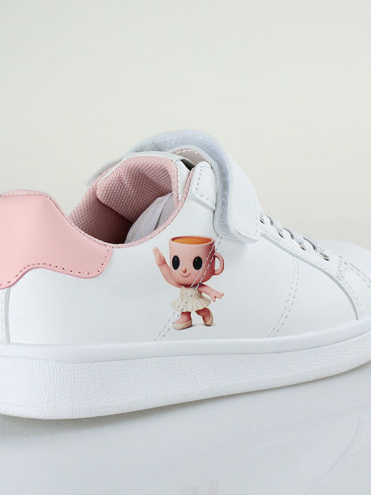 Brainrot Ballerina Capuchina Kids Sneakers Anatomic with Hoop & Loop Closure White