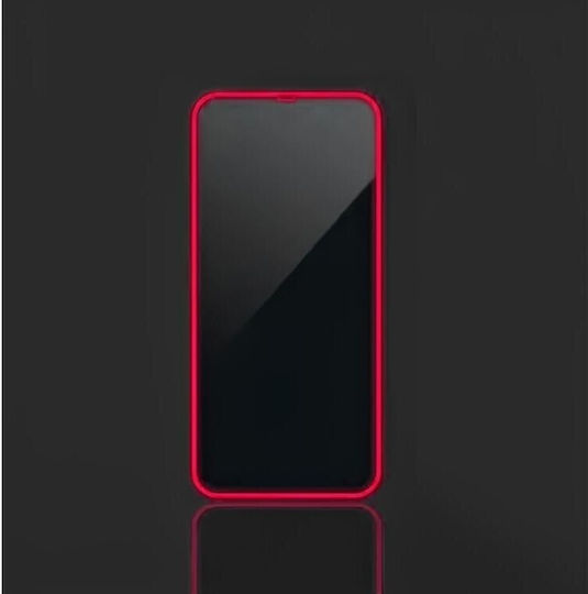 Закалено Стъкло Протектор За Екран Apple iPhone 15 Pro Flippy Светещ Неонов Фосфоресциращ Силиконов Ръб Матов Антипръстов Пълен Защитен 9h Розов