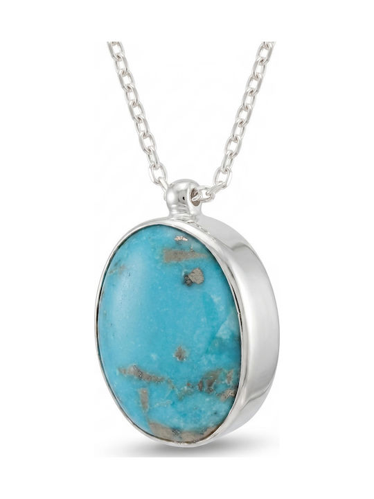 Kiriakos Gofas Silver Turquoise Necklace