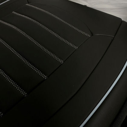 3D Leather Car Seat Covers Streetech Palermo Black Grey Stitching