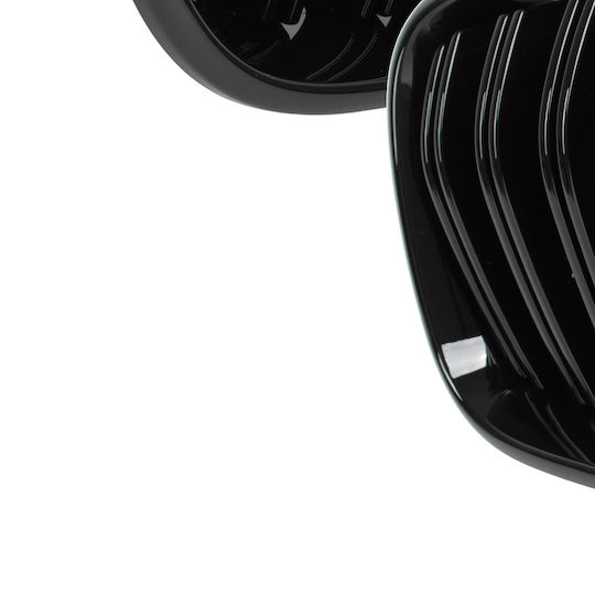 Bmw X3 F25 11-14 Grilă Între Faruri Rinichi Stânga + Dreapta Set Negru Lucios Dublă Bară