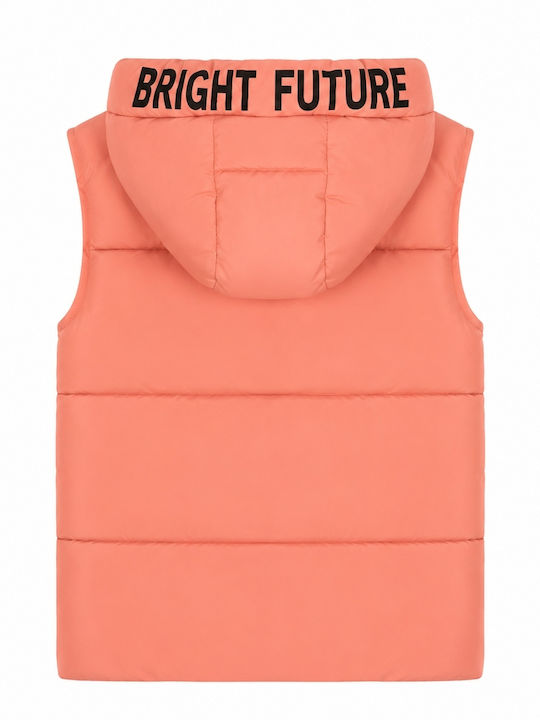 Kids' Casual Jacket Sleeveless with Hood Pink