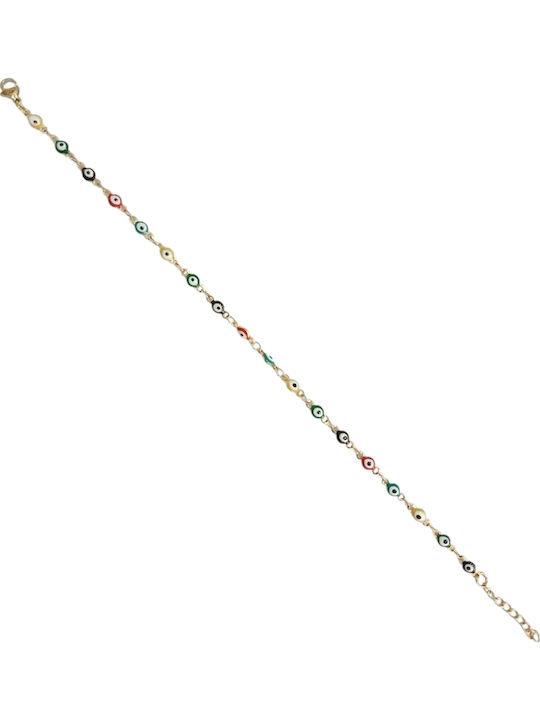 Kalliopi Silver Αλυσίδα Ποδιού από Ατσάλι Πολύχρωμο 20cm