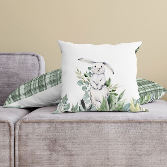 Decorative Pillowcase 45x45 Cm 100% Cotton Gizmo Green Leaves