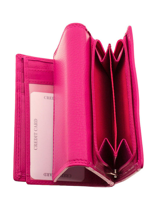Large Leather Women's Wallet with RFID Fuchsia