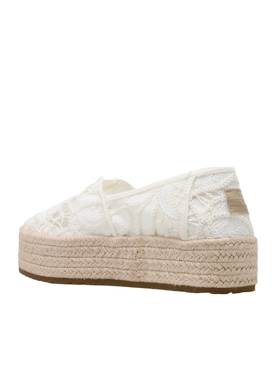 Fabric Women's Espadrilles in Beige Colour