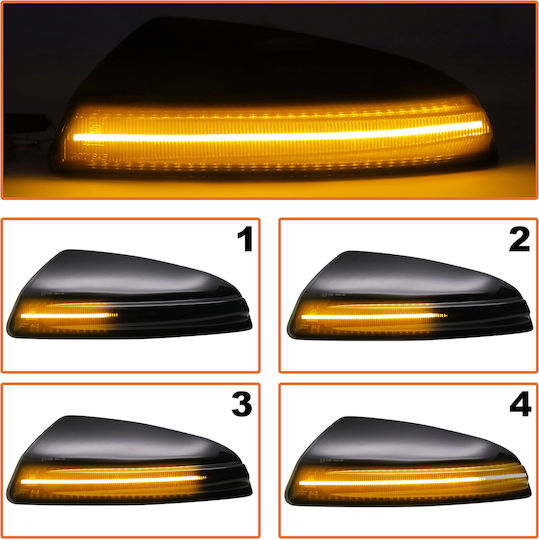Mercedes S204 W204 Clasa C 07-11 Semnalizator Oglindă Stânga + Dreapta Fumuriu Dinamic Lumini LED Set 2 Bucăți