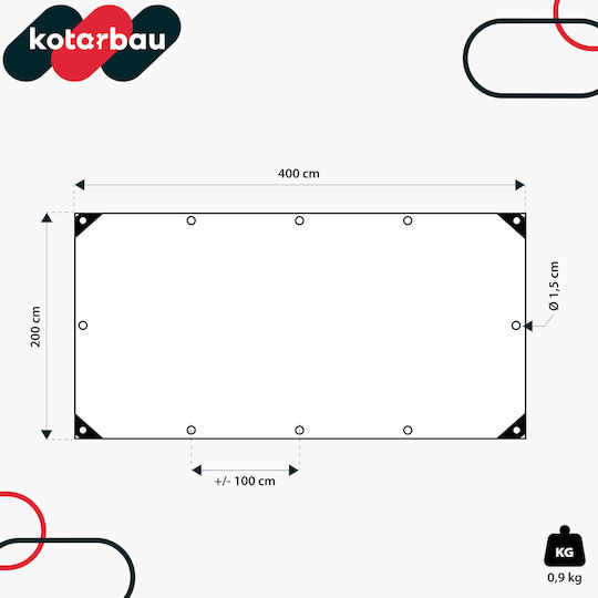 Kotarbau Pânză Impermeabilă 120gr/m² 4x2m Tip De Lumină Transparentă