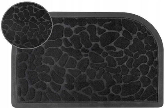 Galicja Covoraș De Intrare Semicircular Din Cauciuc Negru 60x40cm Negru Galicja Covoraș De Intrare Semicircular Din Cauciuc Negru 60x40cm Negru
