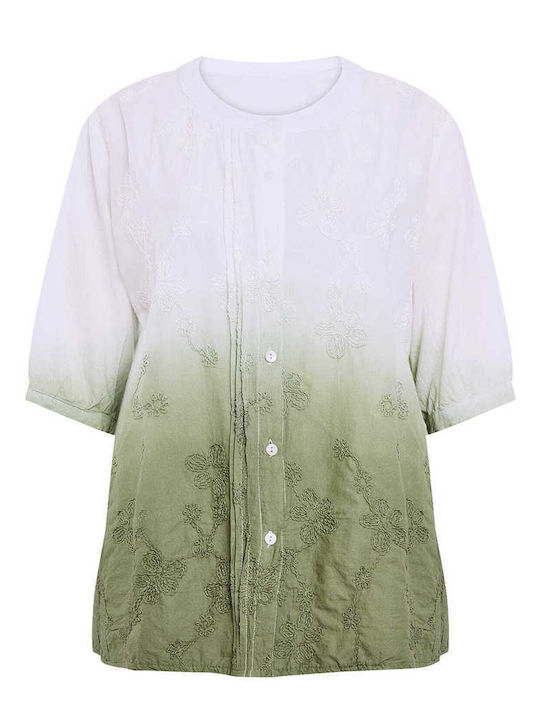Celestino Damenhemden Farbverlauf Loose Fit Khaki