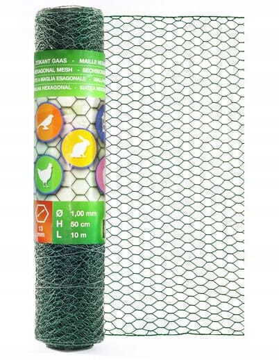 Hexagonal Green Fence Mesh 0.5m X 10m 13mm