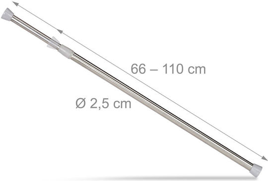 Relaxdays Stainless Steel Tension Rod Silver Grey 110x2.5x2.5 Cm