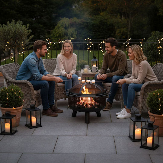 Relaxdays Feuerstelle Funken Schutz Ofen