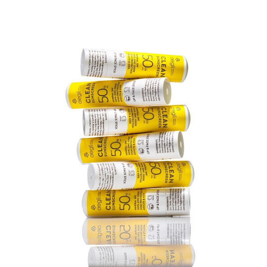 Aegli Premium Organics Clean Sunscreen Αντηλιακό Προσώπου & Χειλιών SPF50 6gr