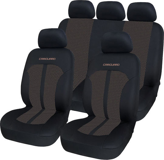 Set De Capace Pentru Scaune Auto Universal 11 Piese Bej Negru Poliester Instalare Rapidă